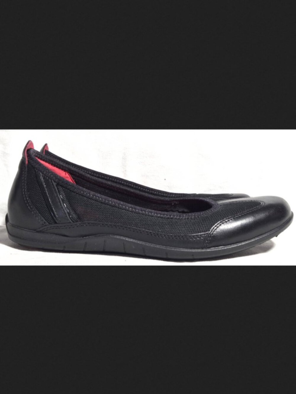 Ecco Bluma Womens Black Leather Ballet Flats Loafers Shoes Size US 8-8.5 EU 39